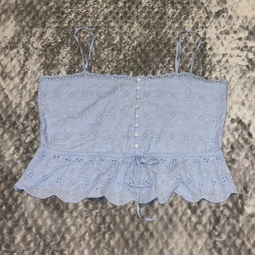 Aerie Blue Eyelet Top!